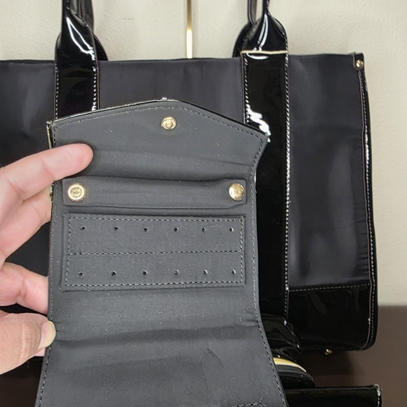 Aimee Kestenberg Weekender Black Nylon Glossy Tote Set - Picture 4 of 11